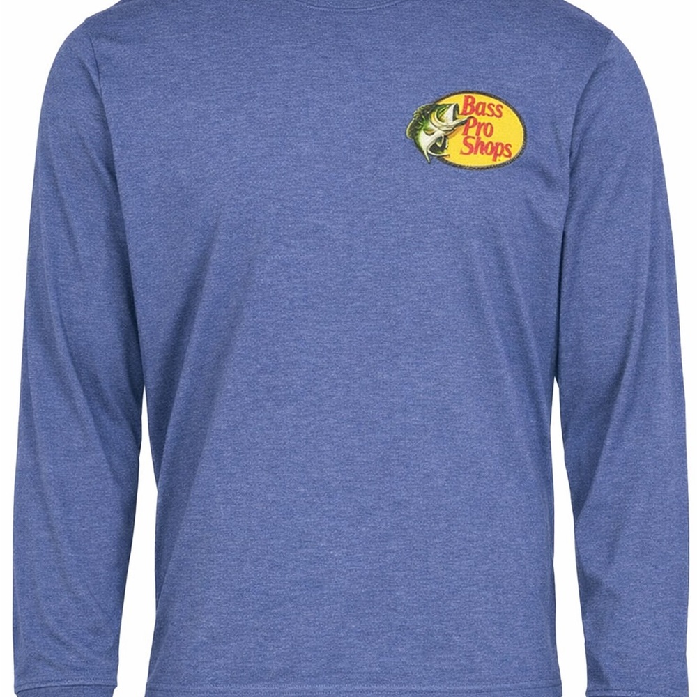Bass Pro Shops Heather Blue Long Sleeve Logo Shirt